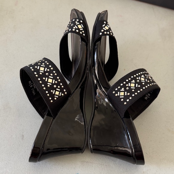 Impo Black Wedges with Rhinestone Details - Picture 7 of 10